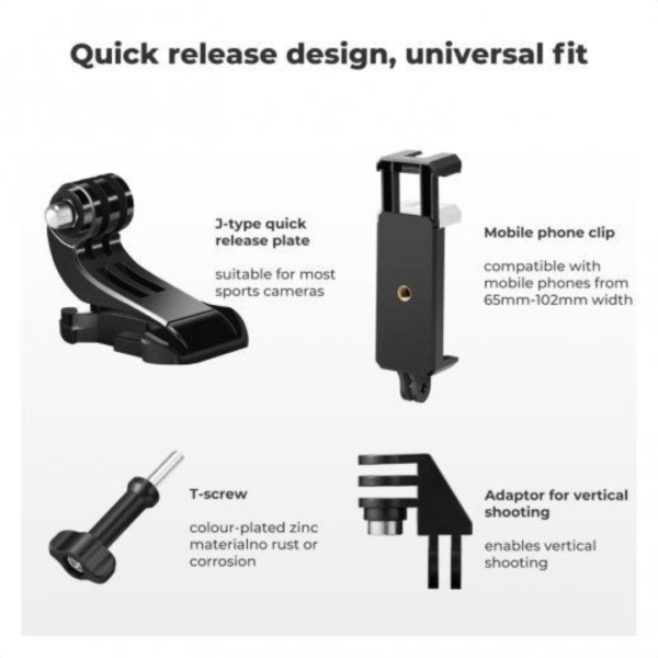 KIT DE ACCESORIOS PARA CAMARA DEPORTIVA K&F CONCEPT - Imagen 5