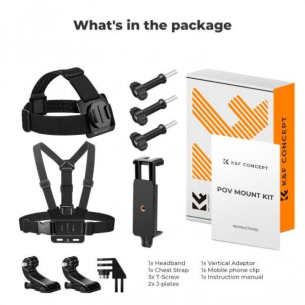 KIT DE ACCESORIOS PARA CAMARA DEPORTIVA K&F CONCEPT - Imagen 7