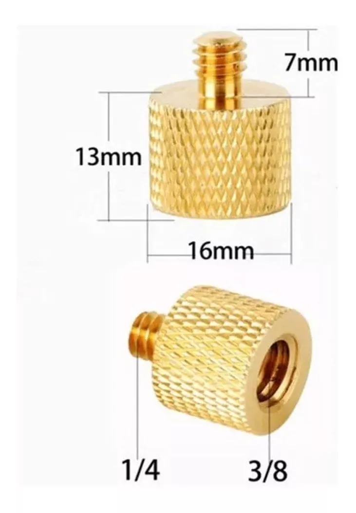 ADAPTADOR TORNILLO HEMBRA 3/8 A 1/4 MONTAJE TRIPODE - Imagen 3
