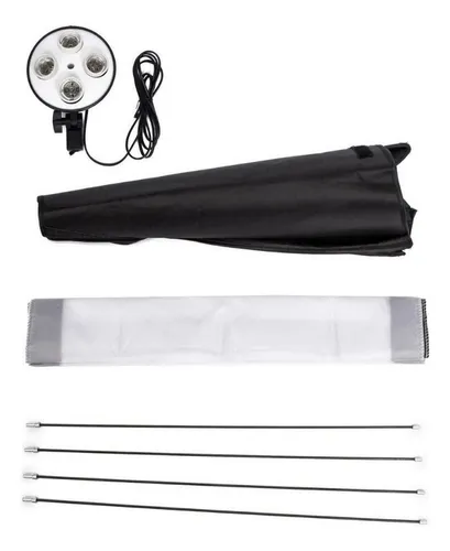 KIT SOCKETX4 + SOFTBOX 50X70 BOMBILLO 20W + TRIPODE 2M - Imagen 5