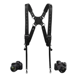 CORREA DE CAMARA- ARNES DE CUERO Y DONLE HOMBRO ANTIDESLIZANTE