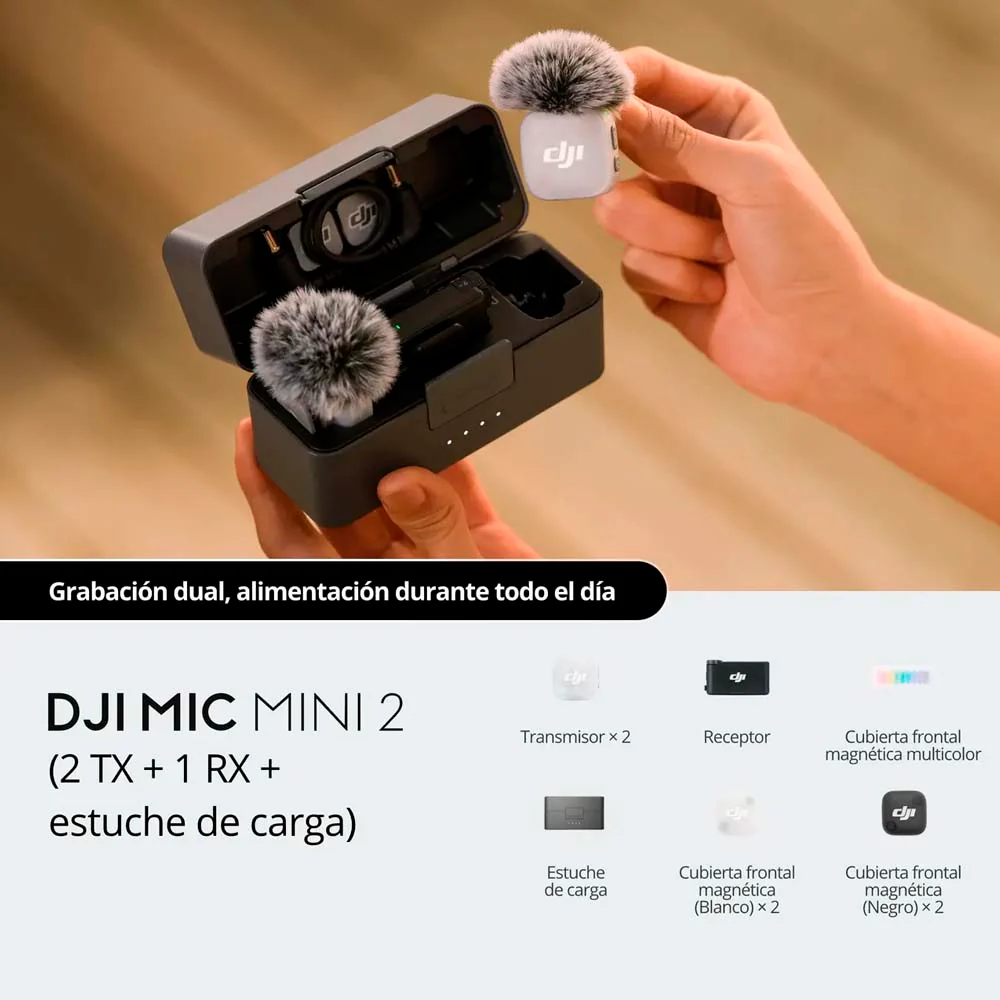 DJI MIC MINI 2 (2TX + 1RX + CHARGING CASE) - Imagen 4