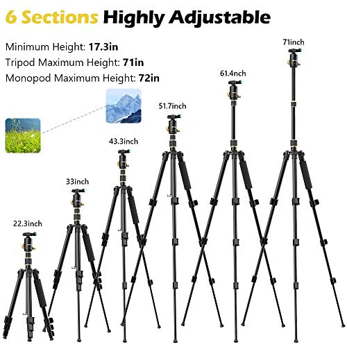 TRIPODE CON CABEZA DE BOLA UBEESIZE P71 - Imagen 2